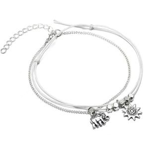 Elephant & Sun charm anklets. Two separate anklets